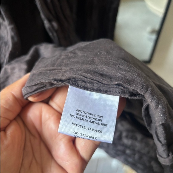 EILEEN FISCHER | crinkle fabric satin split back jacket | size medium - Picture 5 of 6